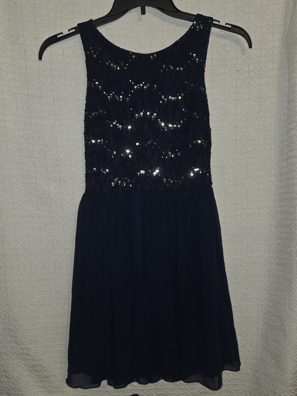Speechless Navy Sequin Bodice Chiffon Skirt Party Dress